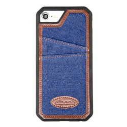 iPhone 7 / 8 Denim Jean Case with Card Pocket - Dark Blue